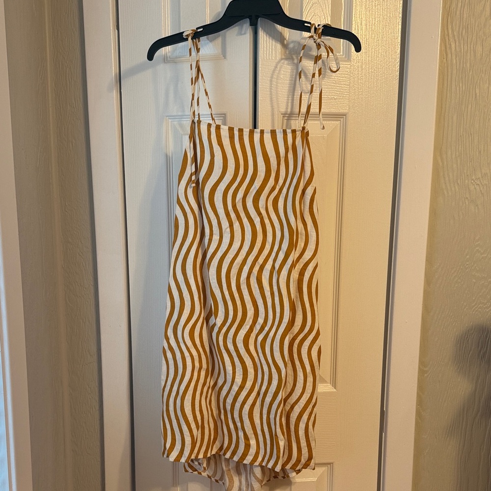 Striped Tan and White Dress